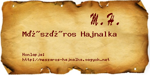 Mészáros Hajnalka névjegykártya